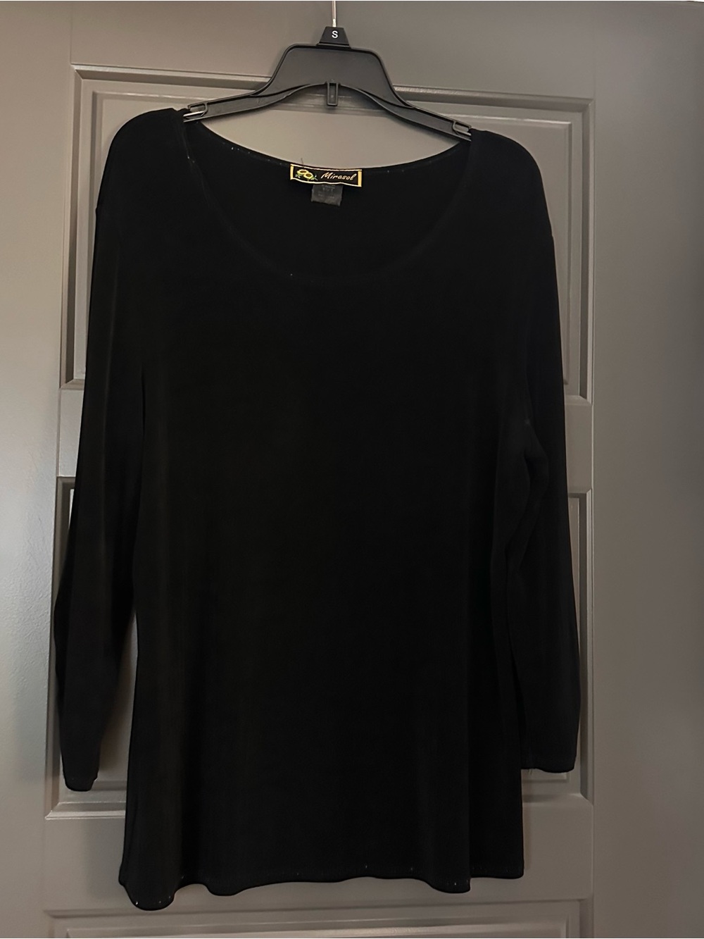 Mirasol Womens Black Skirt Tunic-Set Classic Comfort